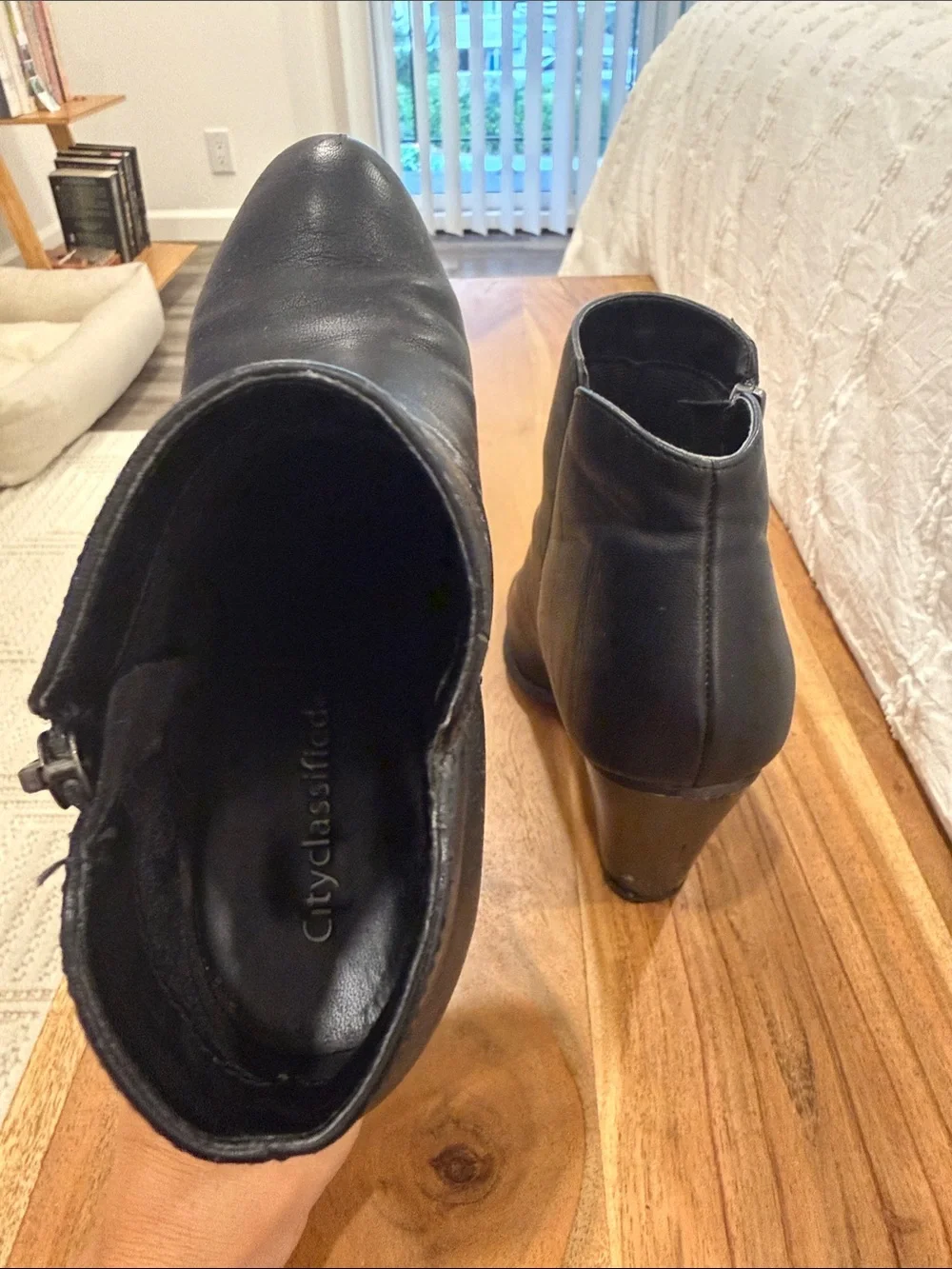 Black Women's Ankle Boots - Sleek Side Zip Design